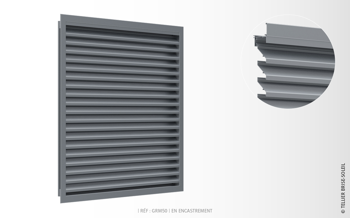 Grille de ventilation aluminium à chevrons - VIB - grilles de ventilation